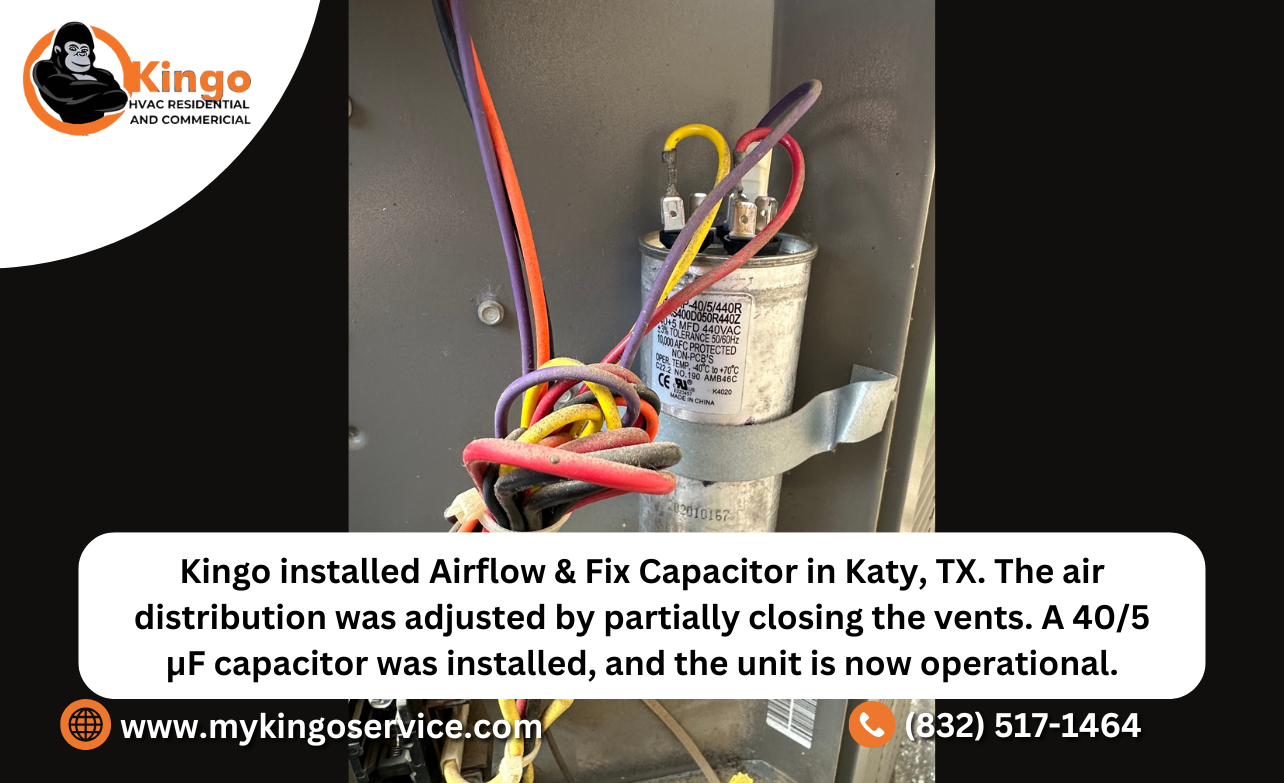 Installed Airflow & Fix Capacitor in Katy, TX